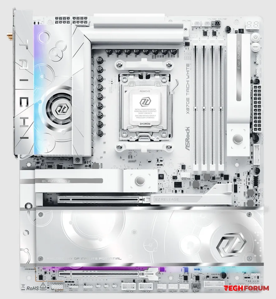 YunusSo - ASRock, tamamen beyaz tasarıma sahip yeni amiral gemisi anakartı X870E Taichi White modelini tanıttı. Hem yüksek performans hem de estetik sistem kurmak isteyen kullanıcıları hedefleyen model, üst düzey donanımıyla dikkat çekiyor. SRock, Taichi serisinin ilk tamamen beyaz anakartı olan X870E Taichi White'ı piyasaya sürdü. Artık Taichi'nin fütüristik estetiği daha hafif sistemlere de taşınabiliyor. ASRock X870E Taichi, 24+2+1 tasarımında uygulanan güçlü bir 27 fazlı güç kaynağına sahiptir. 110A güç elemanları kullanır. Anakart, en yeni Ryzen 9000 serisi de dahil olmak üzere tüm AMD AM5 işlemcilerini destekler. RAM için dört DIMM yuvası mevcuttur ve maksimum kapasite 256 GB'tır. 27 fazlı güç tasarımı, özellikle Ryzen 9000 serisi üst düzey işlemciler için oldukça güçlü bir altyapı sunuyor. Ekran kartları için iki adet PCIe 5.0 x16 yuvası mevcuttur, bu yuvalar x16 (tek ekran kartıyla) veya x8/x8 (iki ekran kartıyla) modlarında çalışabilir. Depolama aygıtları için üç adet M.2 yuvası bulunmaktadır: bir adet PCIe 5.0 x4 ve iki adet PCIe 4.0 x4. Ayrıca üç adet SATA 3 konektörü de mevcuttur. SATA sürücüler için RAID 0 ve RAID 1, NVMe sürücüler için ise RAID 0, RAID 1 ve RAID 10 desteği belirtilmiştir. Diğer özellikler arasında 10 Gbps ağ desteği, entegre Wi-Fi 7 (802.11be) ve 40 Gbps'ye kadar hızlara sahip iki adet USB4 Type-C bağlantı noktası yer alıyor. ASRock ayrıca, gelecekteki AM5 işlemciler için ürün yazılımı güncellemeleri için daha büyük bir 64 MB BIOS çipi de ekledi. Bu arada, X870 Taichi White, yeni Ryzen 9 9950X3D2 ile kutudan çıktığı gibi uyumludur. ASRock yeni anakartın fiyatını veya çıkış tarihini henüz açıklamadı, ancak ürün markanın internet sitesinde zaten listelenmiş durumda. Genel olarak X870E Taichi White, hem performans hem de görsellik isteyen kullanıcılar için üst segmentte konumlanan bir anakart olarak öne çıkıyor. - Görsel 4