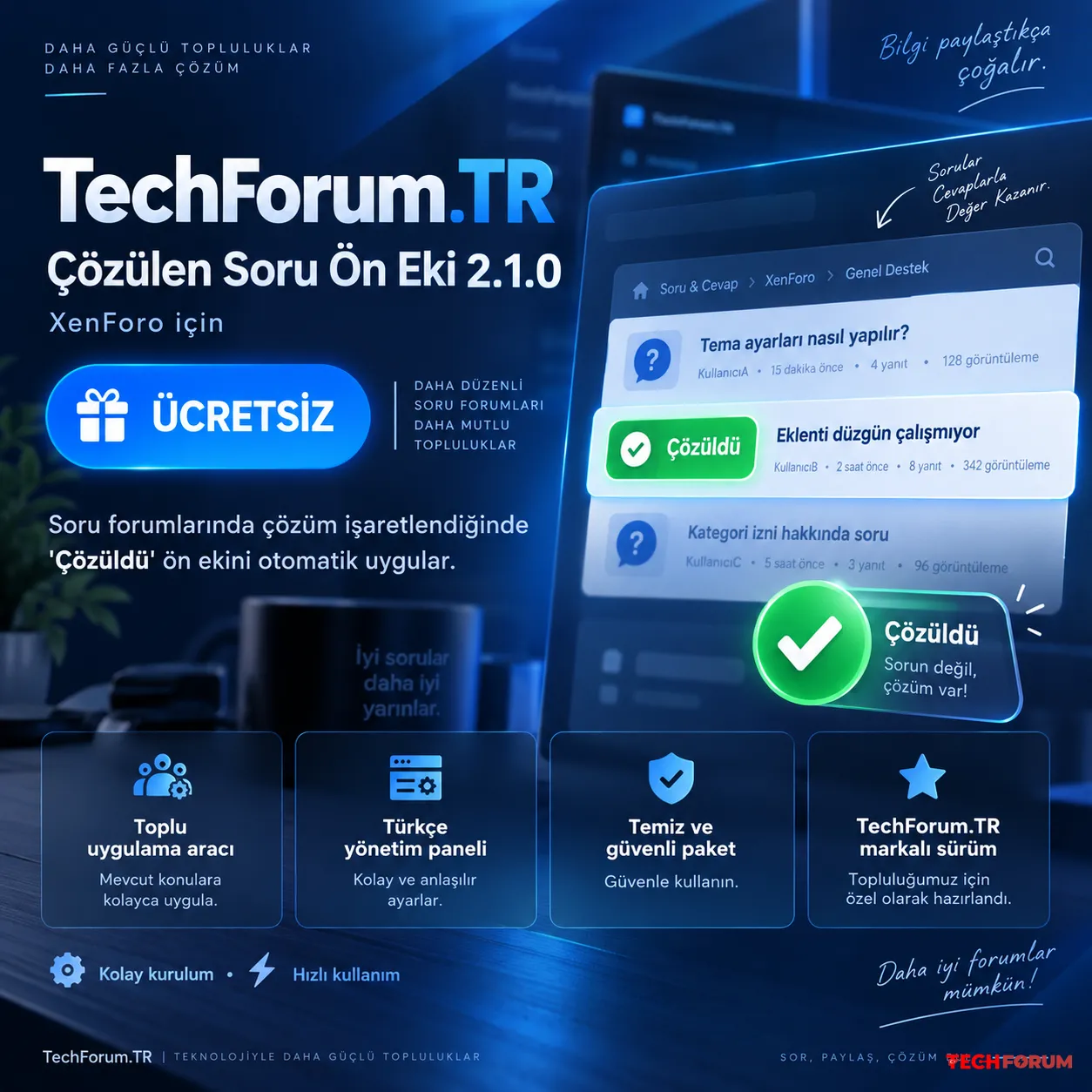 Xenforo Otomatik Çözüldü Eklentisi - Solved Question Prefix - 2.1.0